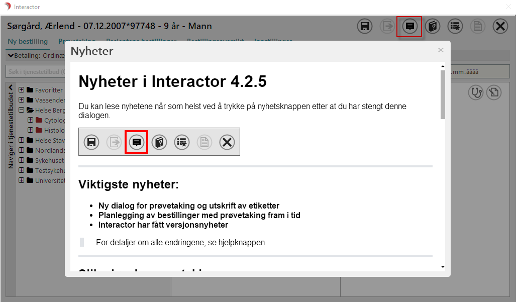 Nyheter interactor