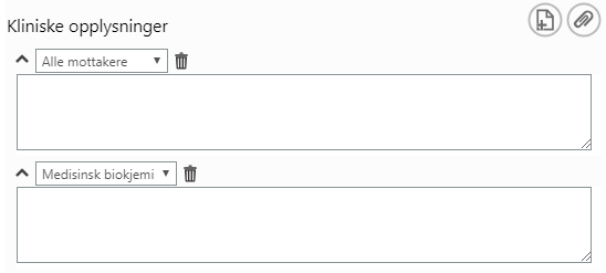 kliniske opplysninger splittet